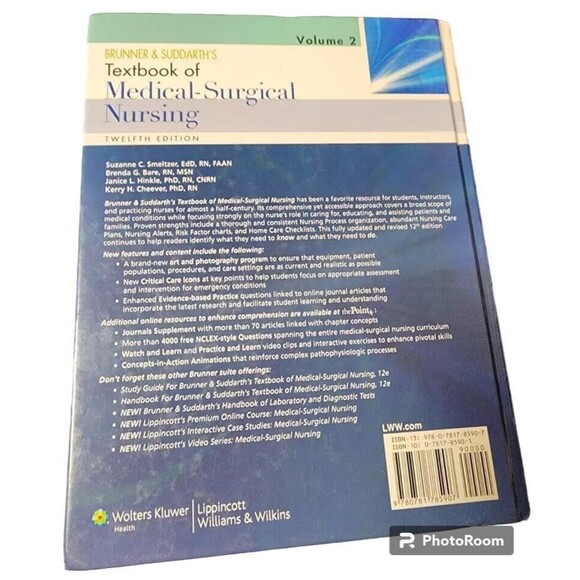 Textbook of Medical-Surgical Nursing by Brenda G. Bare, Suzanne C. Smeltzer,... - Picture 2 of 7